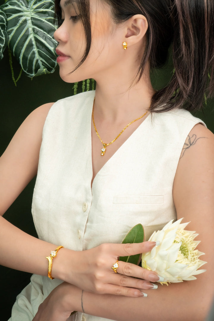 Nhẫn Hồ Ly Đính Đá CZ Vàng 16K Bảo Tín K&K