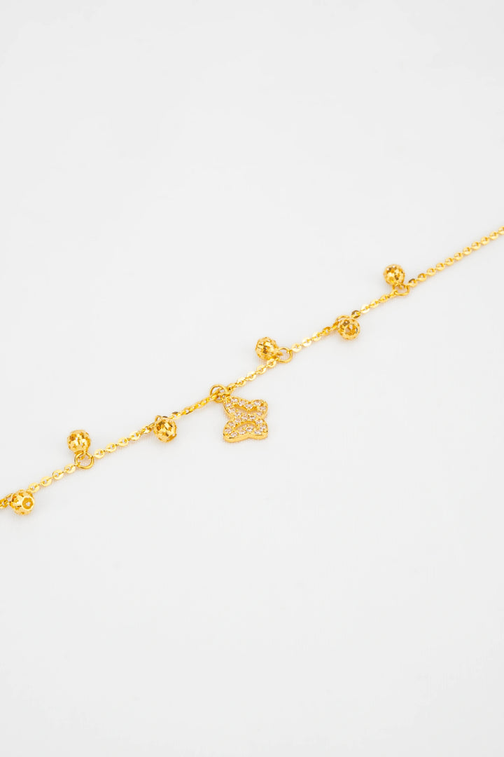 Lắc Chân Charm Bi Bướm Đính Đá CZ Vàng 16K Bảo Tín K&K