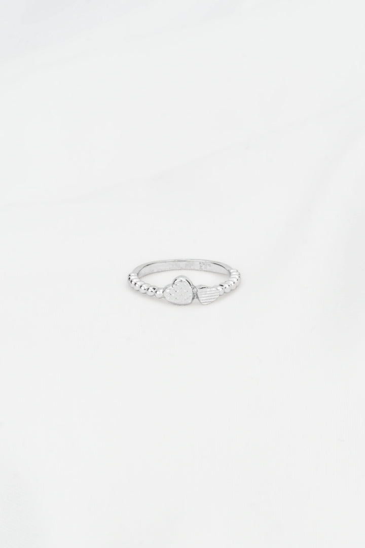 Nhẫn Trái Tim To Nhỏ Khắc Máy 3D Kiểu Ý 750 Bảo Tín K&K