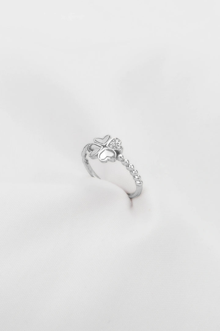 Nhẫn Hoa 4 Cánh Tim Kiểu Ý 750  Bảo Tín K&K