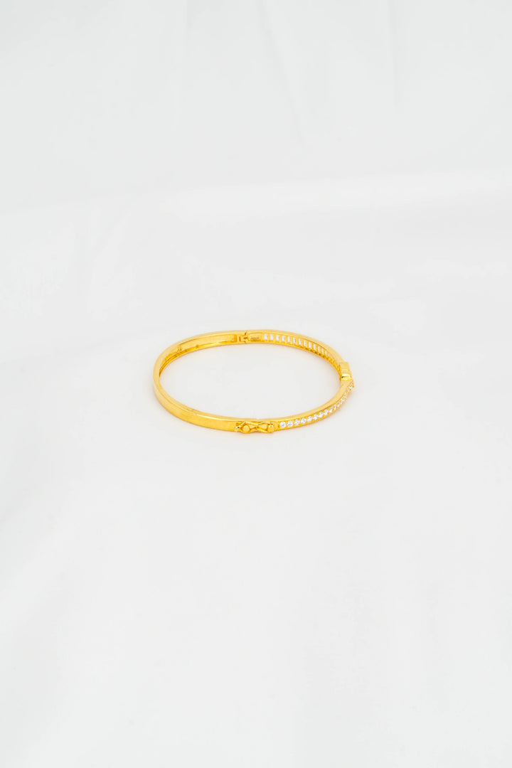 Vòng Tay Ổ Khoá Tấm Baguette Đính Đá CZ Vàng 16K Bảo Tín K&K