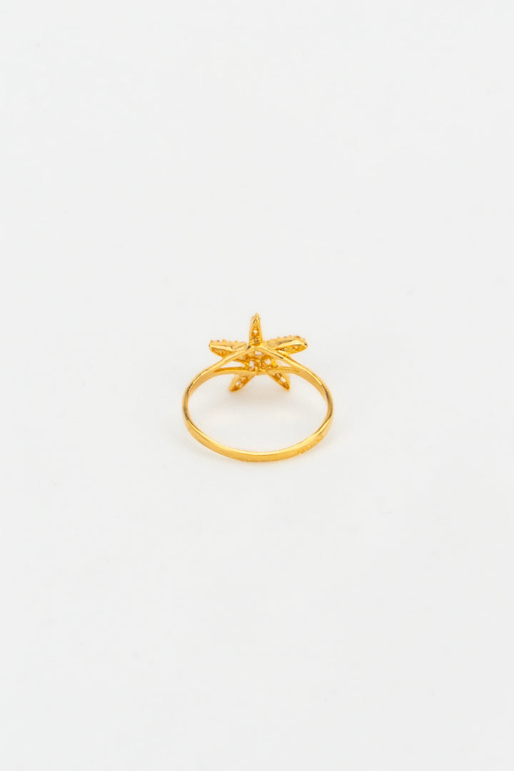 Nhẫn Sao Biển Tấm Đính Đá CZ Vàng 16K Bảo Tín K&K