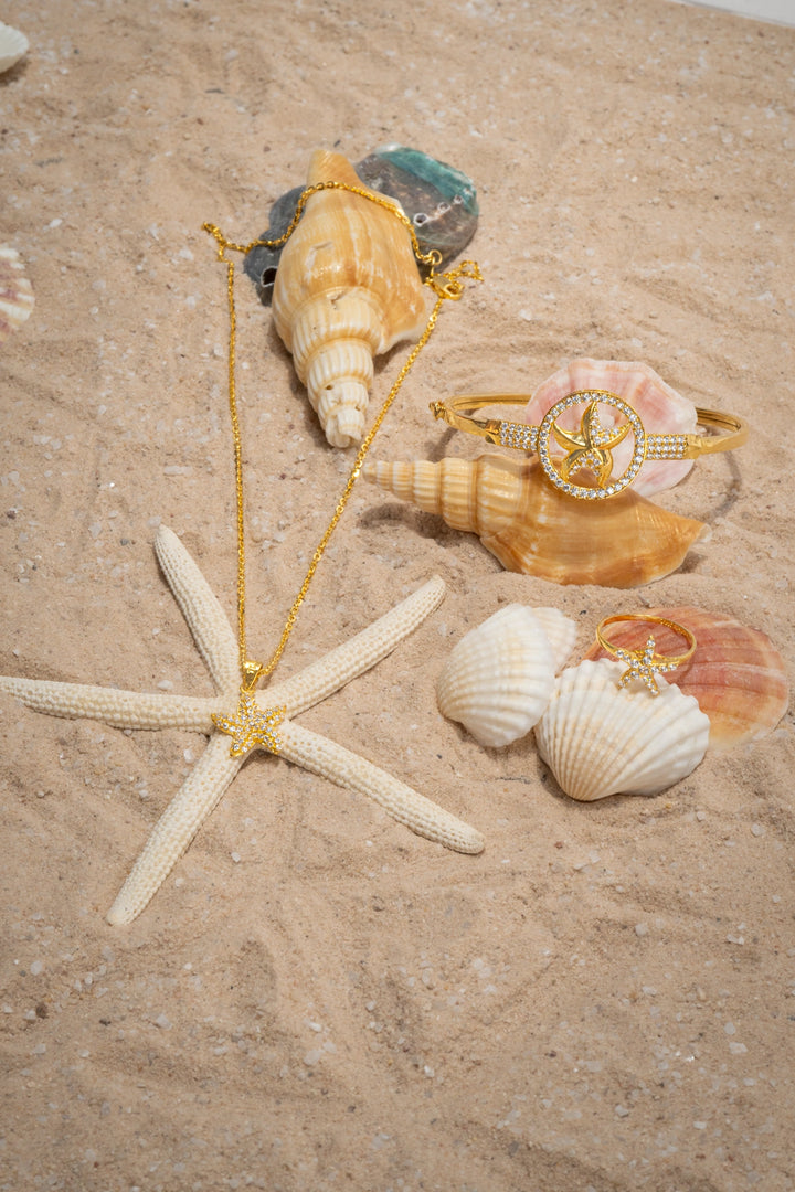 Vòng Tay Sao Biển Tấm Đính Đá CZ Vàng 16K Bảo Tín K&K