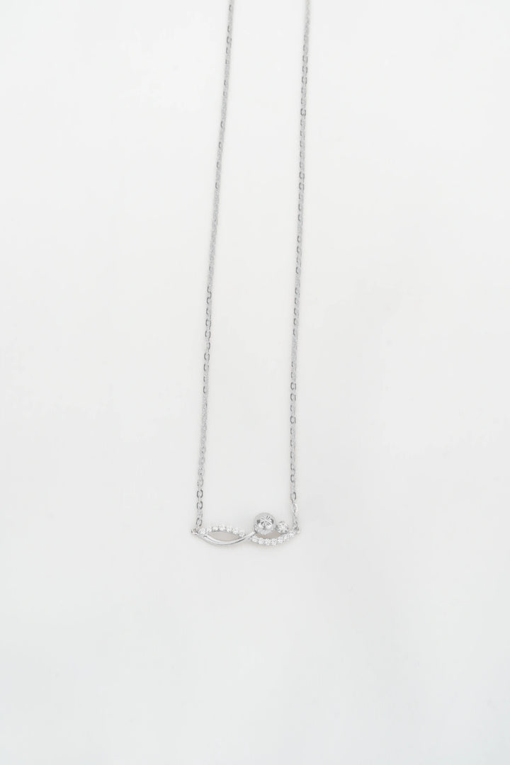 Dây Chuyền Mặt Vô Cực Bi Khắc Máy Đính Đá CZ Kiểu Ý 750 Bảo Tín K&K