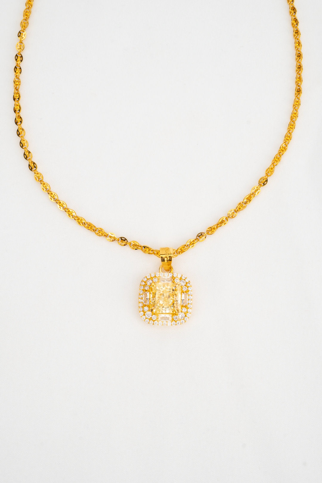 Mặt Đá Vuông Màu Vàng Đính Đá CZ Vàng 16K Bảo Tín K&K