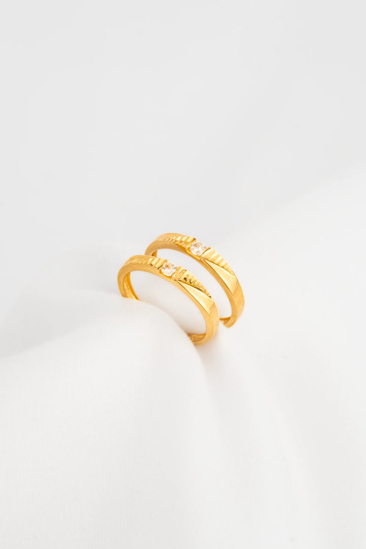 Nhẫn Cưới Kiểu Đính Đá CZ Vàng 16K Bảo Tín K&K