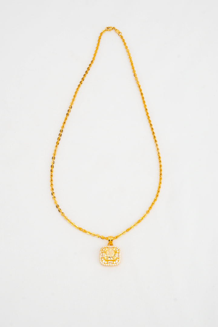 Mặt Đá Vuông Màu Vàng Đính Đá CZ Vàng 16K Bảo Tín K&K