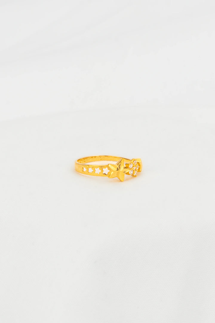 Nhẫn Kiểu Ngôi Sao Tấm Đính Đá CZ Vàng 16K Bảo Tín K&K