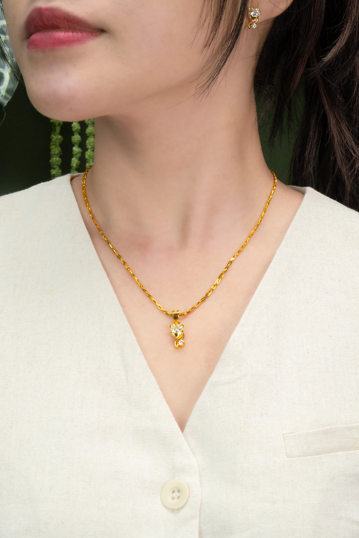 Mặt Hồ Ly Đính Đá CZ Vàng 16K Bảo Tín K&K