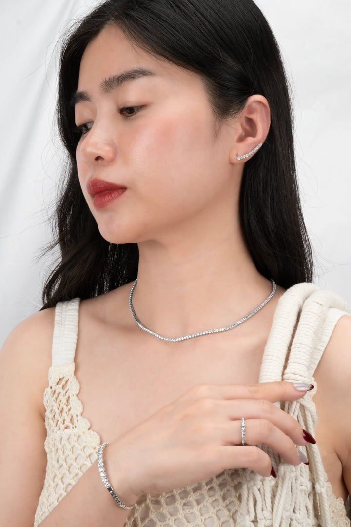 Nhẫn Nửa Viền Đá Kiểu Ý 750 Bảo Tín K&K