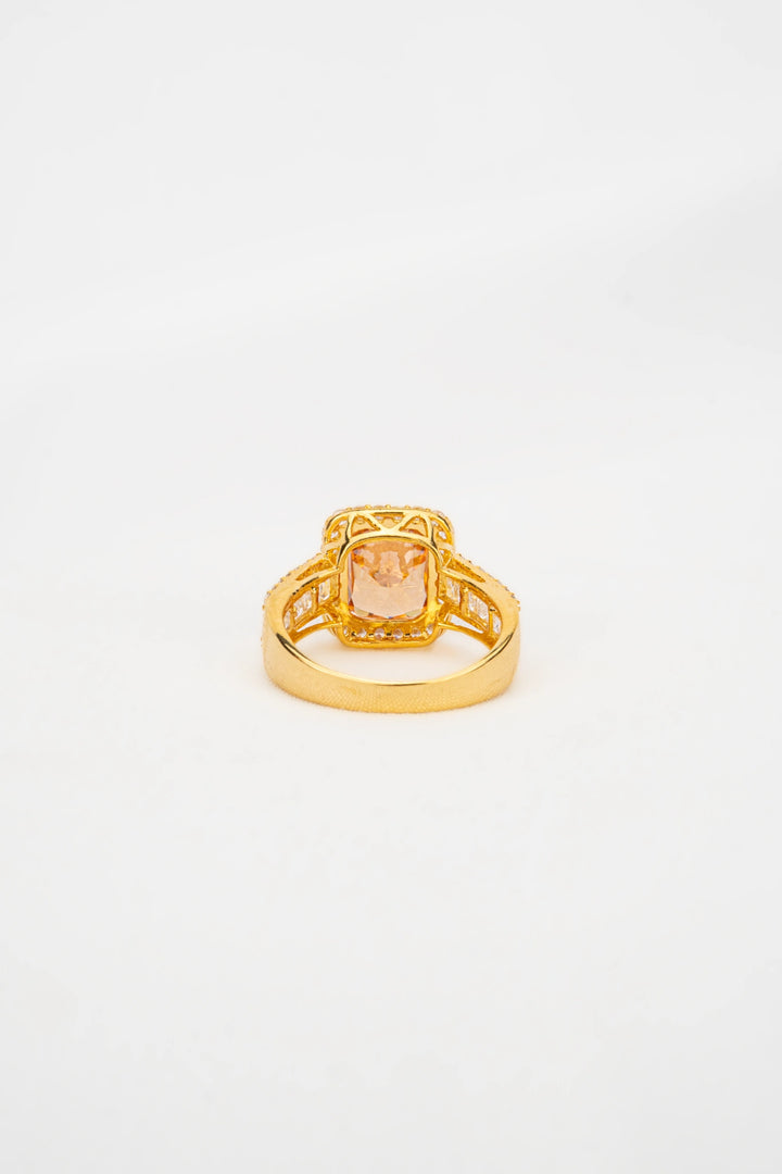 Nhẫn Đá Màu Cam Đính Đá CZ Vàng 16K Bảo Tín K&K