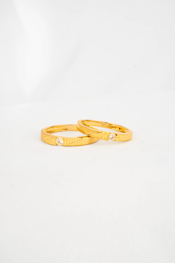 Nhẫn Cưới Kiểu Đính Đá CZ Vàng 16K Bảo Tín K&K