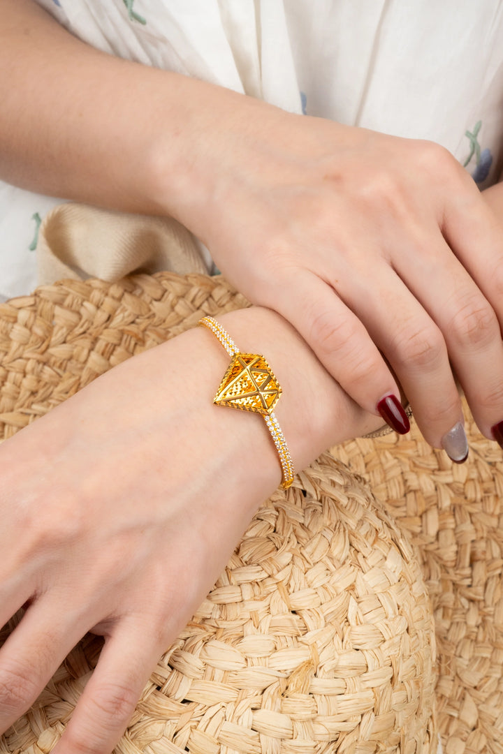 Vòng Tay Kim Cương 3D Khắc Máy Vàng 16K Bảo Tín K&K