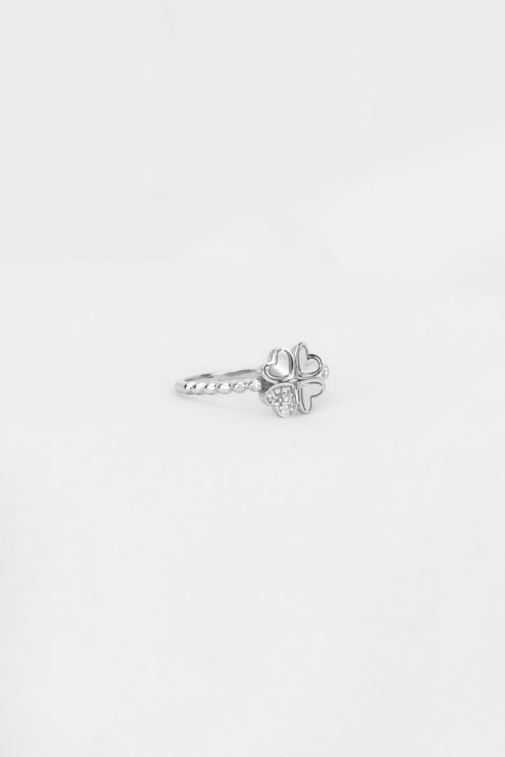 Nhẫn Hoa 4 Cánh Tim Kiểu Ý 750  Bảo Tín K&K