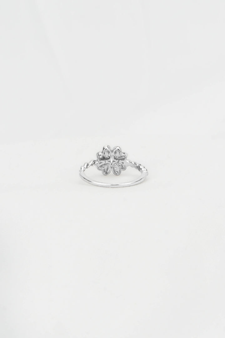 Nhẫn Hoa 4 Cánh Tim Kiểu Ý 750  Bảo Tín K&K