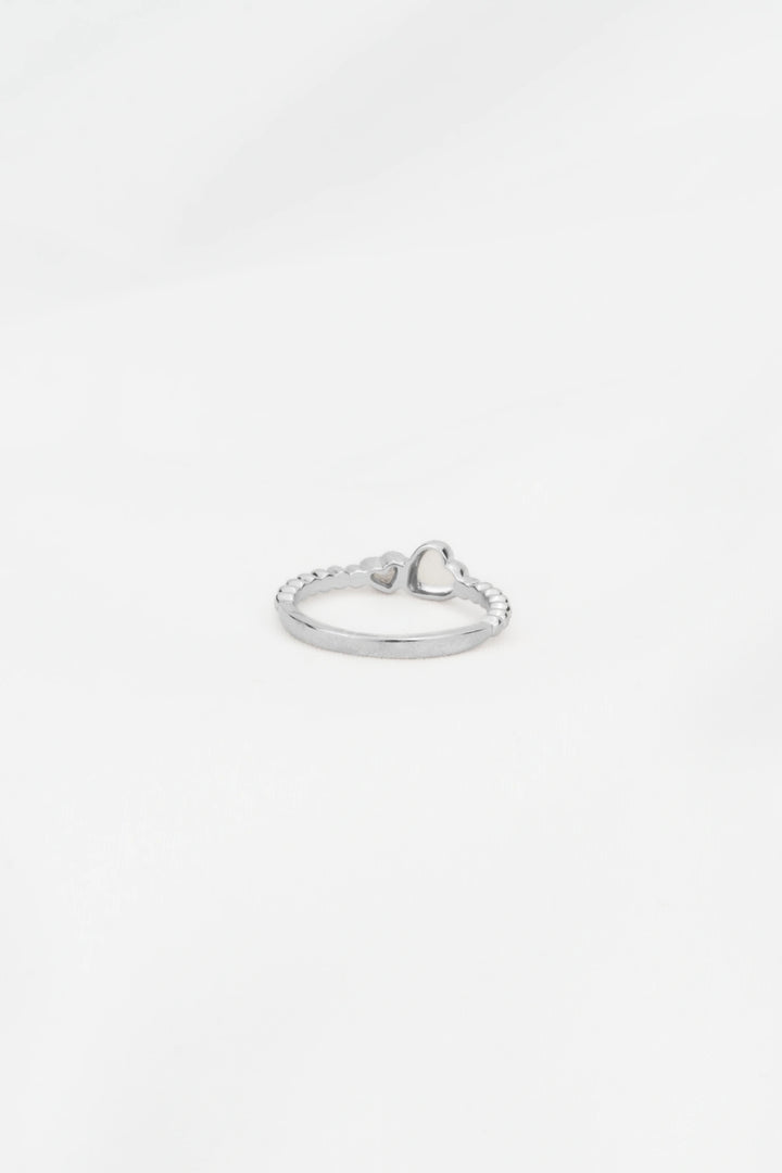 Nhẫn Trái Tim To Nhỏ Khắc Máy 3D Kiểu Ý 750 Bảo Tín K&K