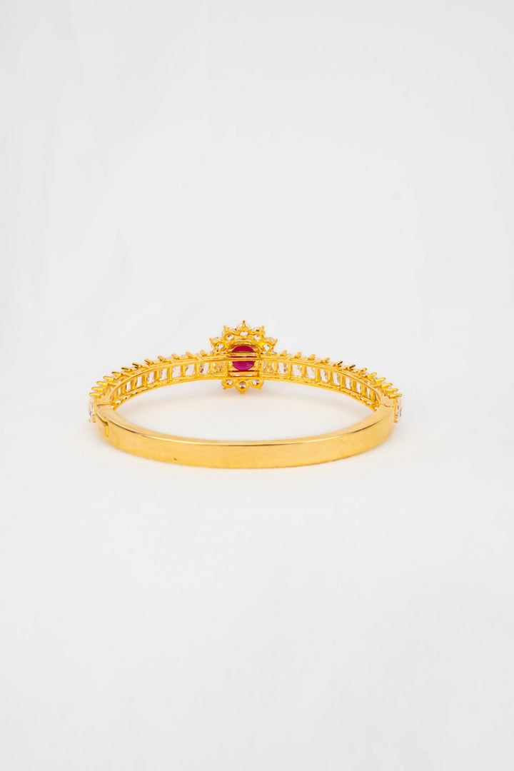 Vòng Tay Đá Đỏ Hồng Đính Đá CZ Vàng 16K Bảo Tín K&K