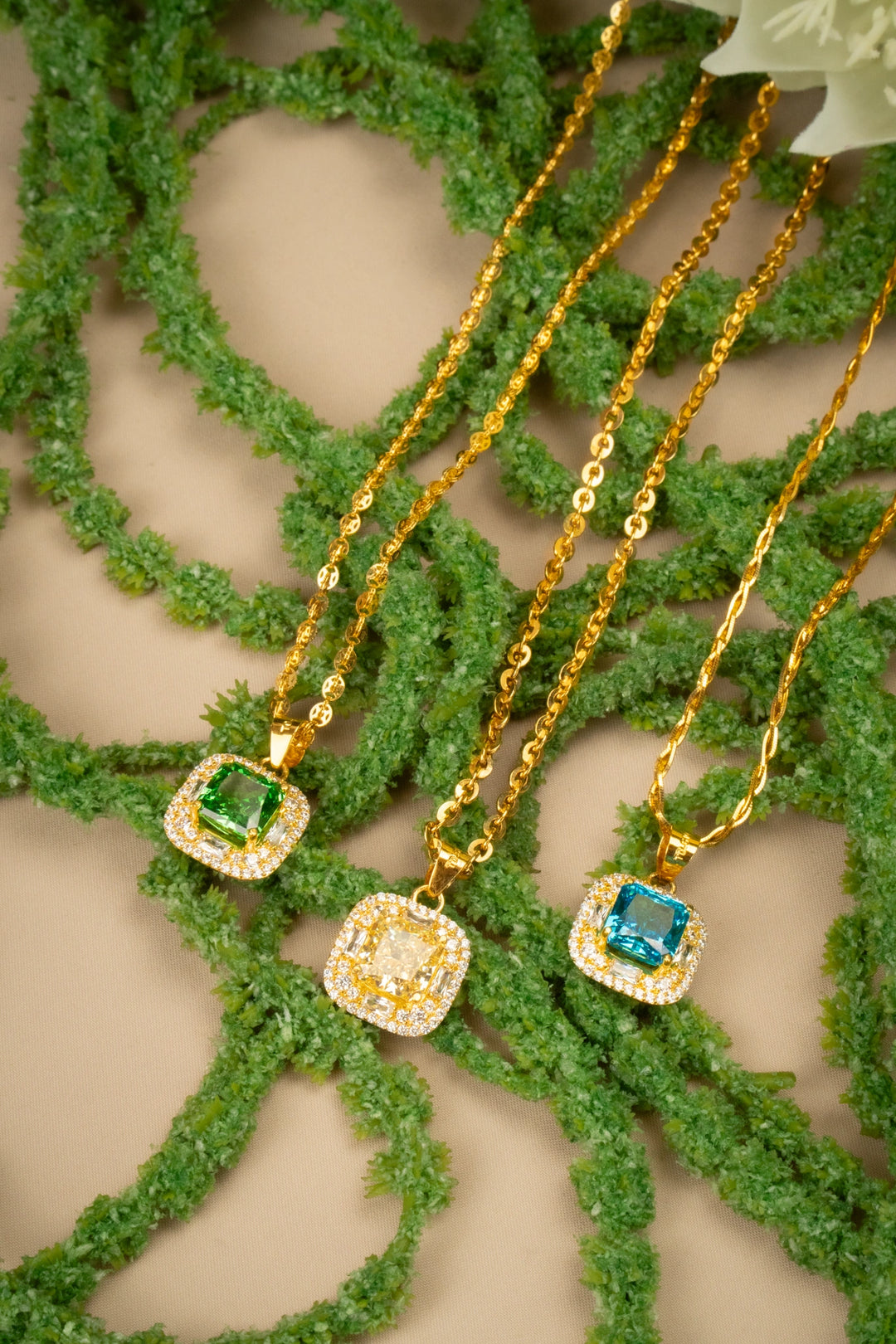 Mặt Đá Vuông Màu Vàng Đính Đá CZ Vàng 16K Bảo Tín K&K