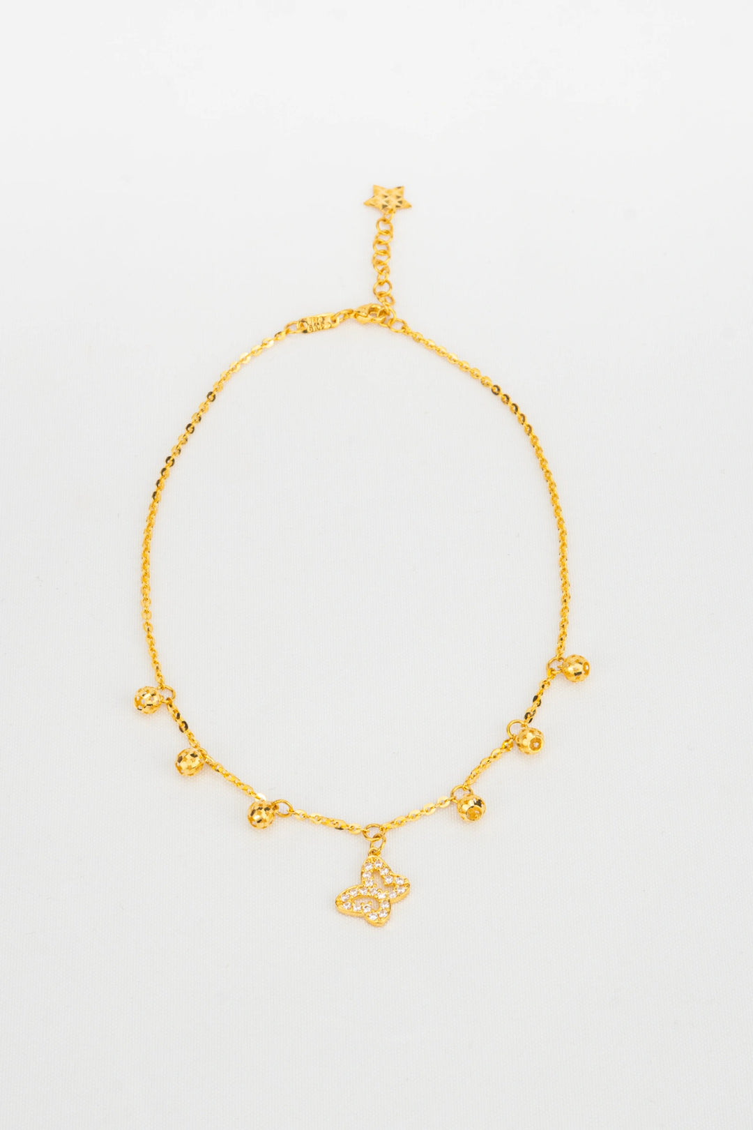 Lắc Chân Charm Bi Bướm Đính Đá CZ Vàng 16K Bảo Tín K&K