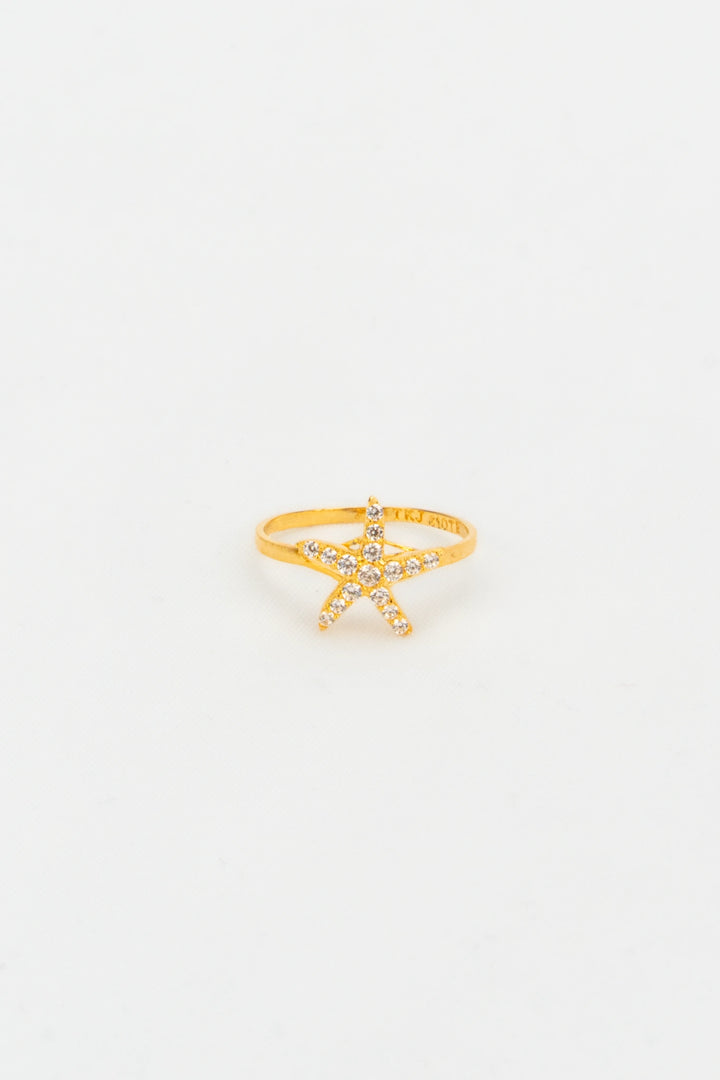 Nhẫn Sao Biển Tấm Đính Đá CZ Vàng 16K Bảo Tín K&K