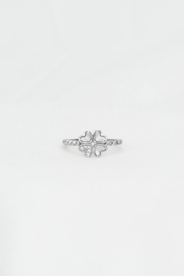 Nhẫn Hoa 4 Cánh Tim Kiểu Ý 750  Bảo Tín K&K