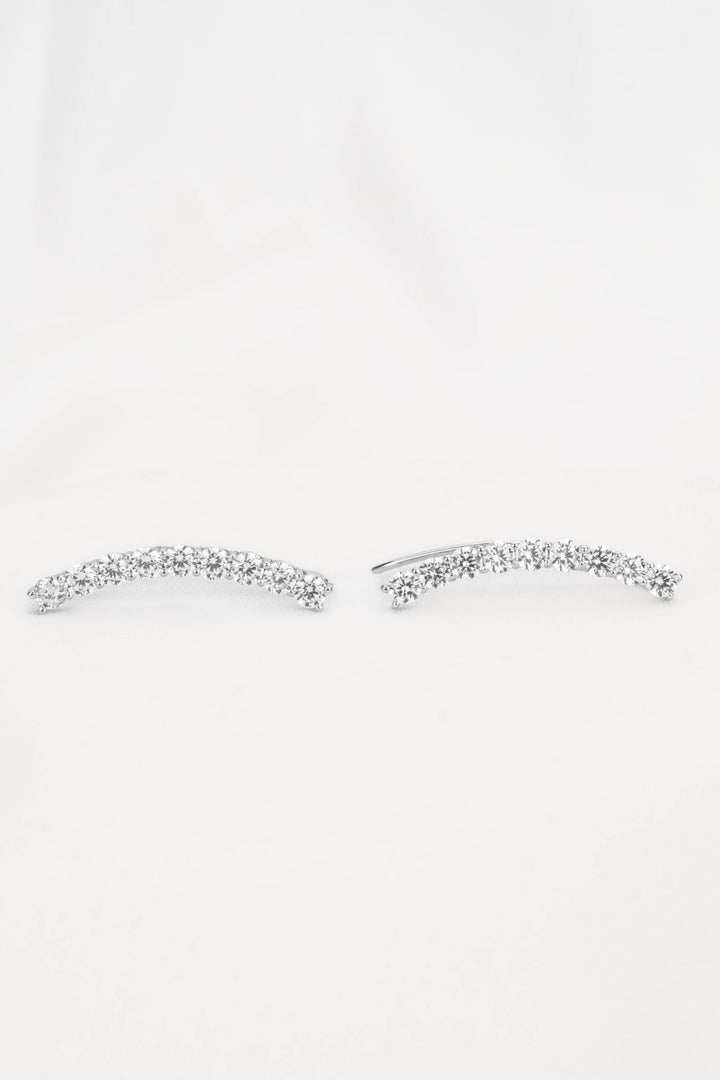 Bông Tai Kẹp Hàng Hột Đính Đá CZ Kiểu Ý 750 Bảo Tín K&K