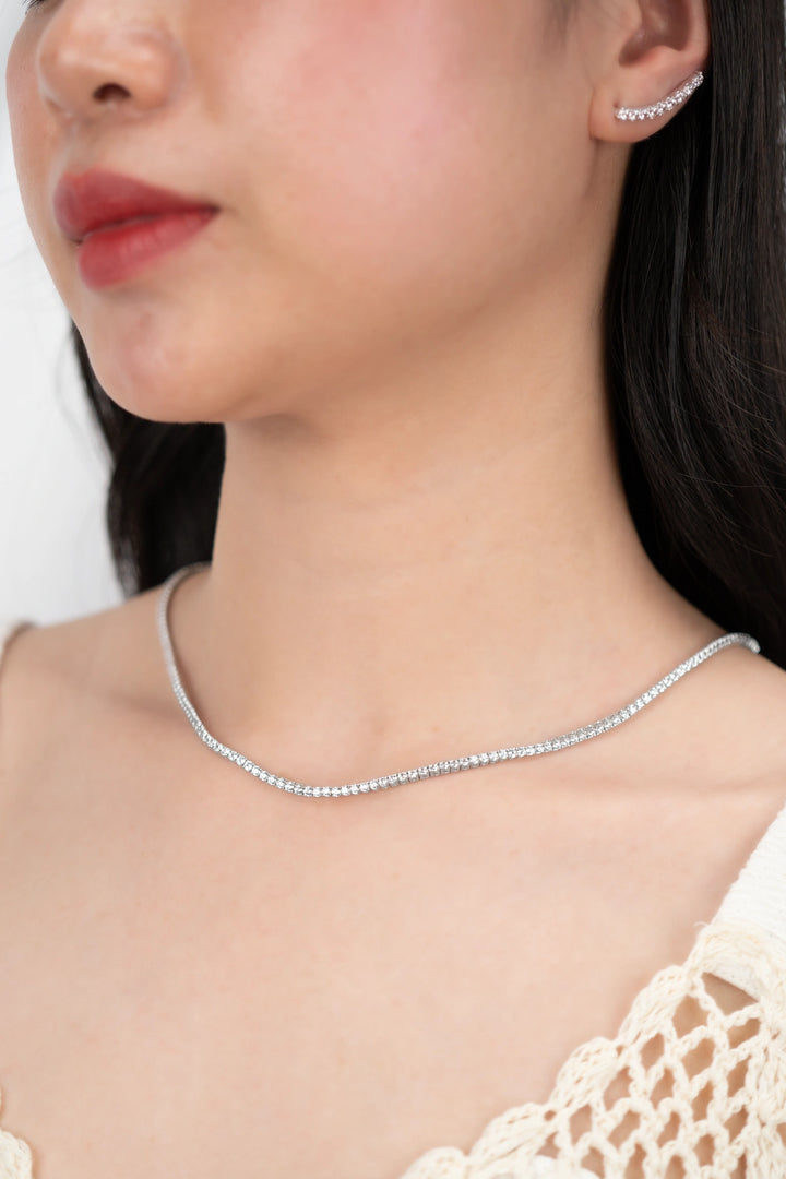 Dây Chuyền Full Đá Đính Đá CZ Kiểu Ý 750 Bảo Tín K&K