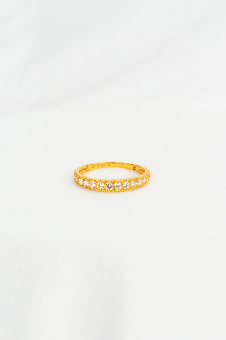 Nhẫn Nửa Hàng Tấm Đính Đá CZ Vàng 16K Bảo Tín K&K