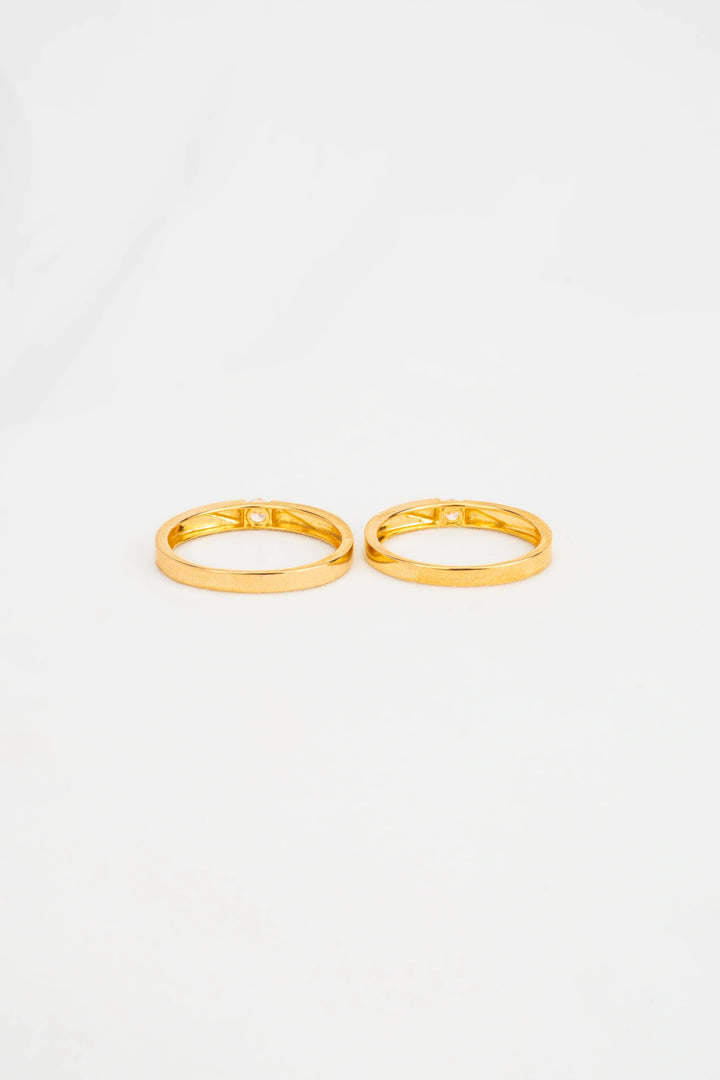 Nhẫn Cưới Kiểu Đính Đá CZ Vàng 16K Bảo Tín K&K