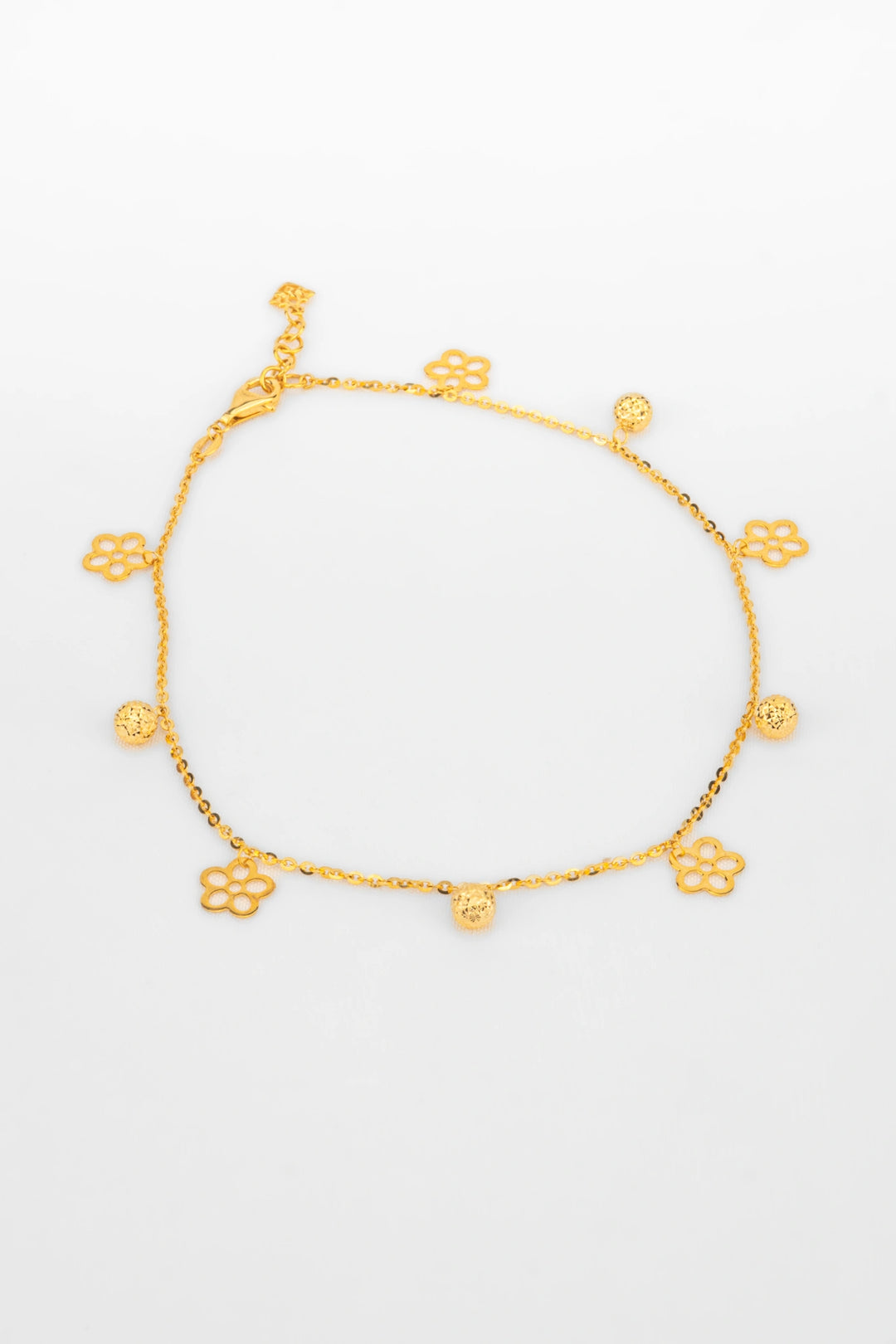 Lắc Chân Charm Bi Hoa Vàng 16K Bảo Tín K&K