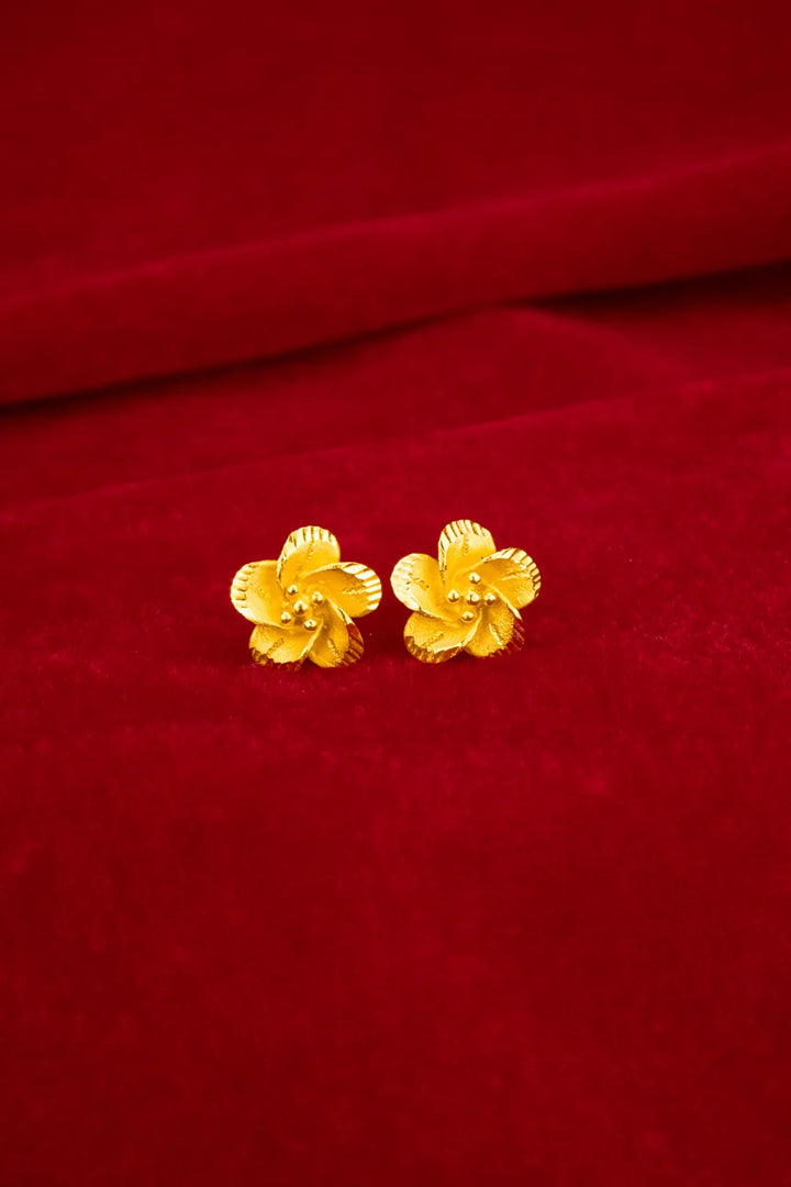 Bông Tai Hoa 5 Cánh Tròn Vàng 23K Bảo Tín K&K