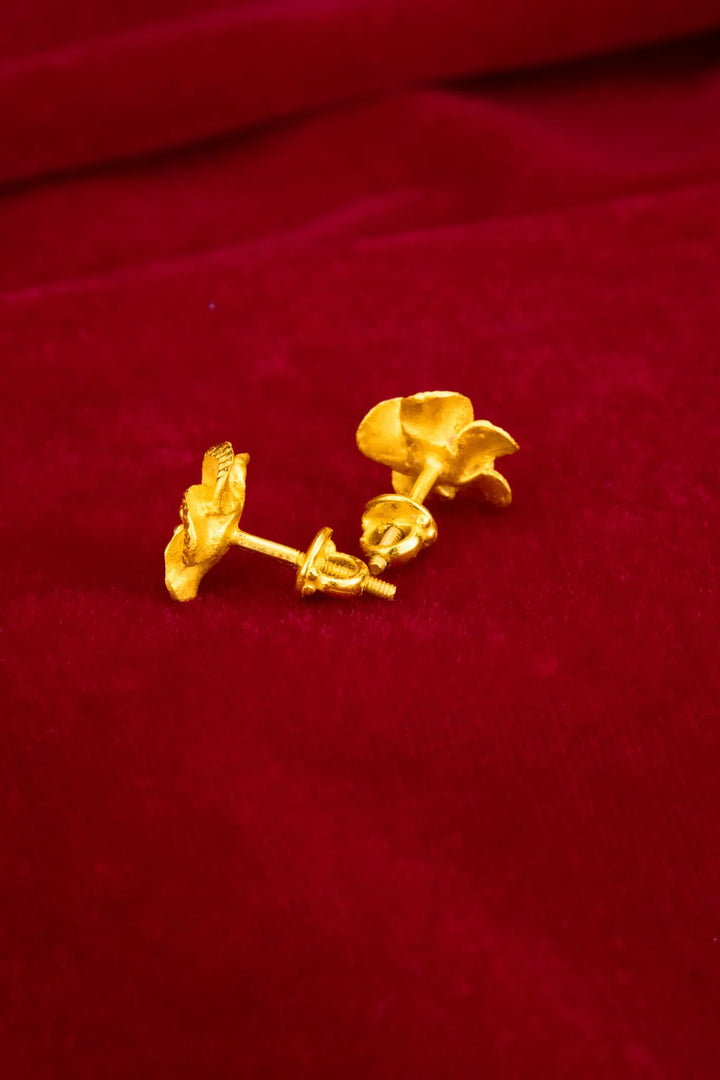 Bông Tai Hoa 5 Cánh Tròn Vàng 23K Bảo Tín K&K