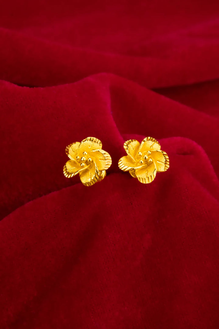 Bông Tai Hoa 5 Cánh Tròn Vàng 23K Bảo Tín K&K