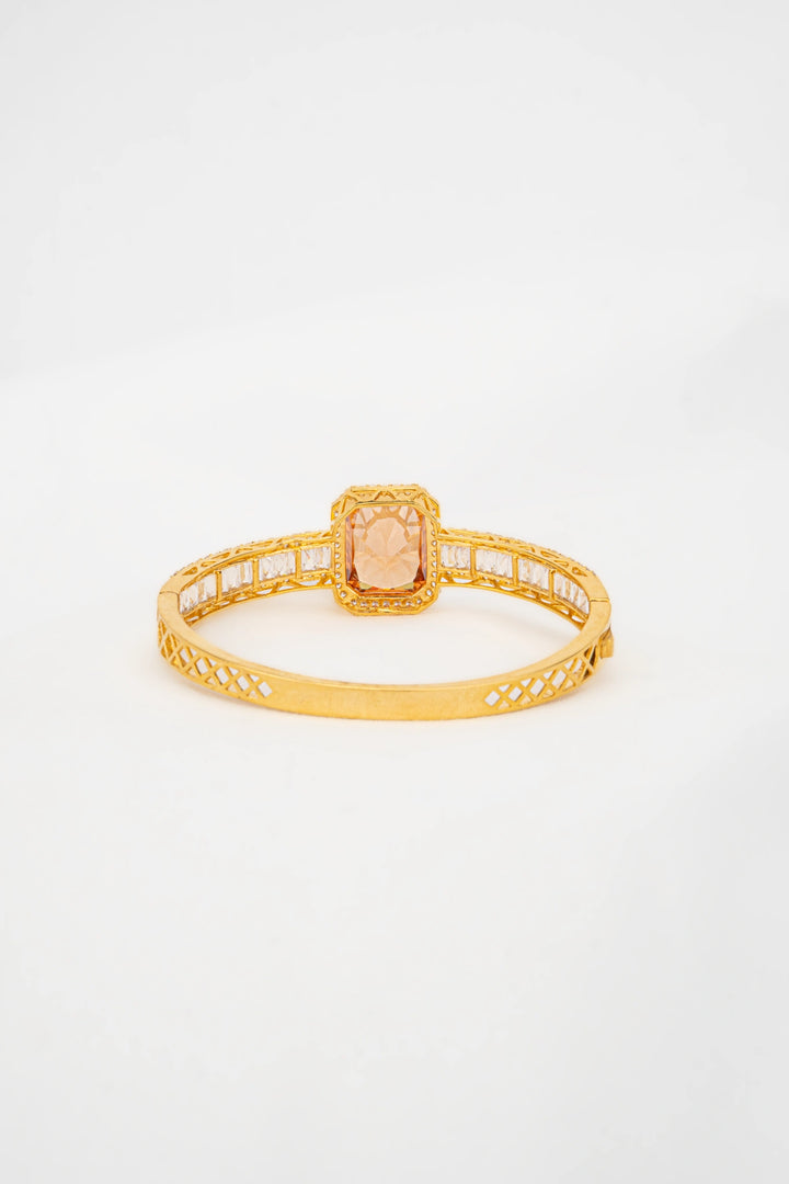 Vòng Tay Đá Màu Cam Đính Đá CZ Vàng 16K Bảo Tín K&K