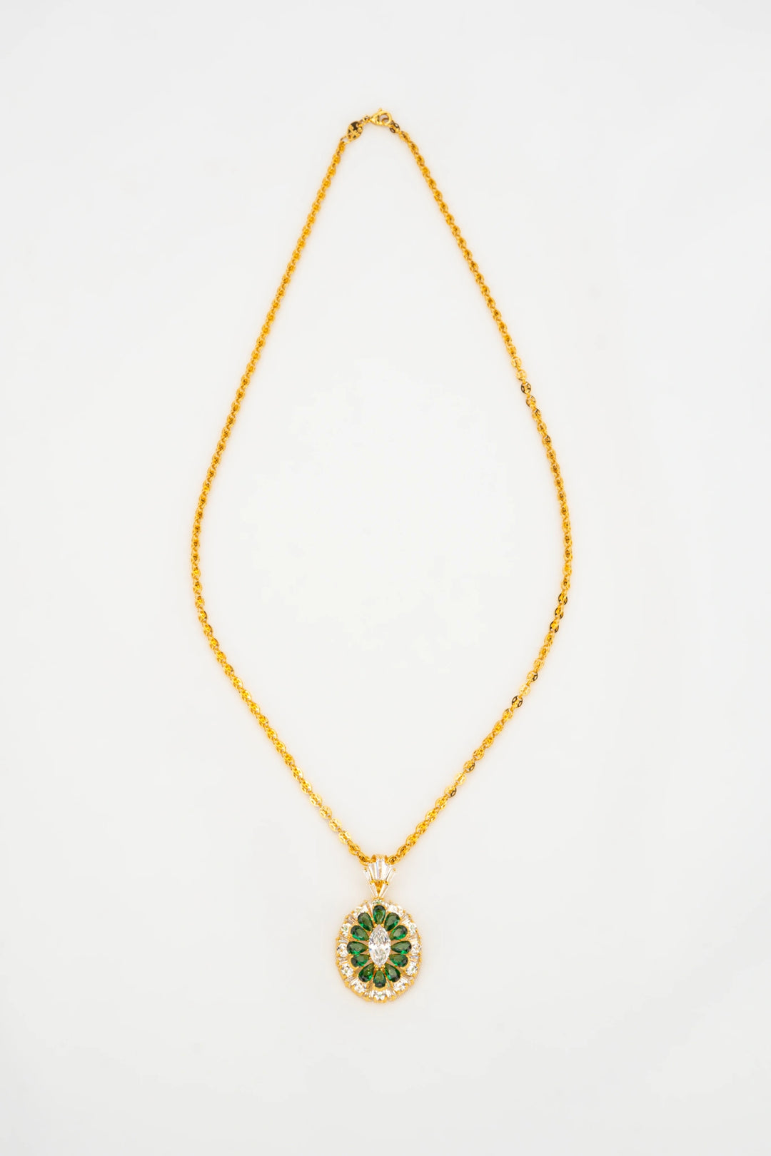 Mặt Kiểu Đá Xanh Lá Đính Đá CZ Vàng 16K Bảo Tín K&K