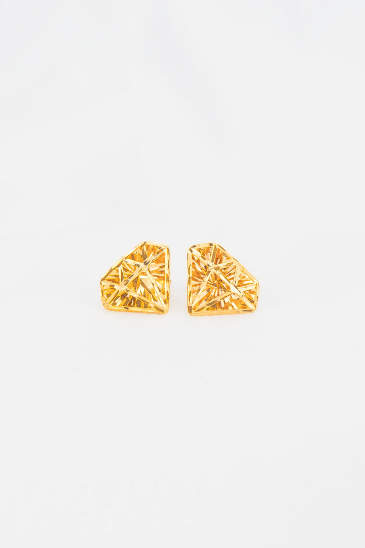 Bông Tai Kim Cương 3D Khắc Máy Vàng 16K Bảo Tín K&K