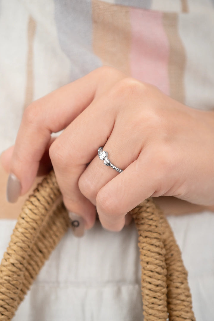 Nhẫn Trái Tim To Nhỏ Khắc Máy 3D Kiểu Ý 750 Bảo Tín K&K