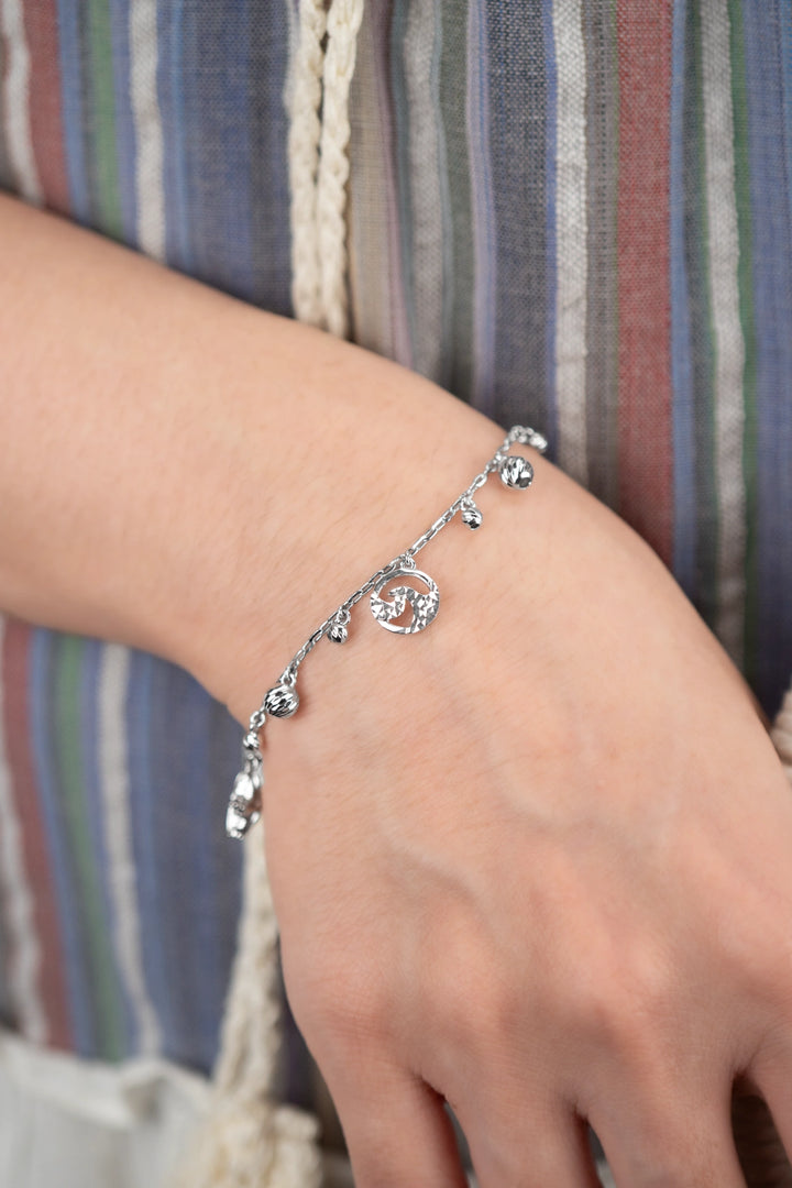 Lắc Tay Charm Con Sò Hạt Bi Khắc Máy Kiểu Ý 750 Bảo Tín K&K