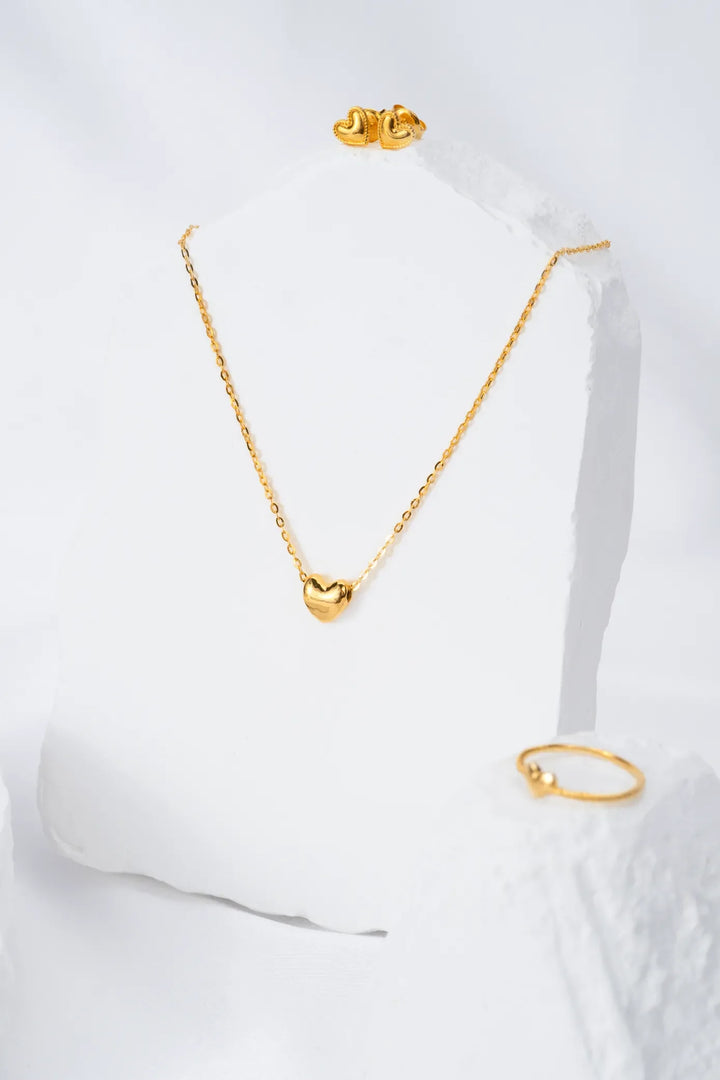 Bông Tai Trái Tim Trơn Vàng 16K Bảo Tín K&K