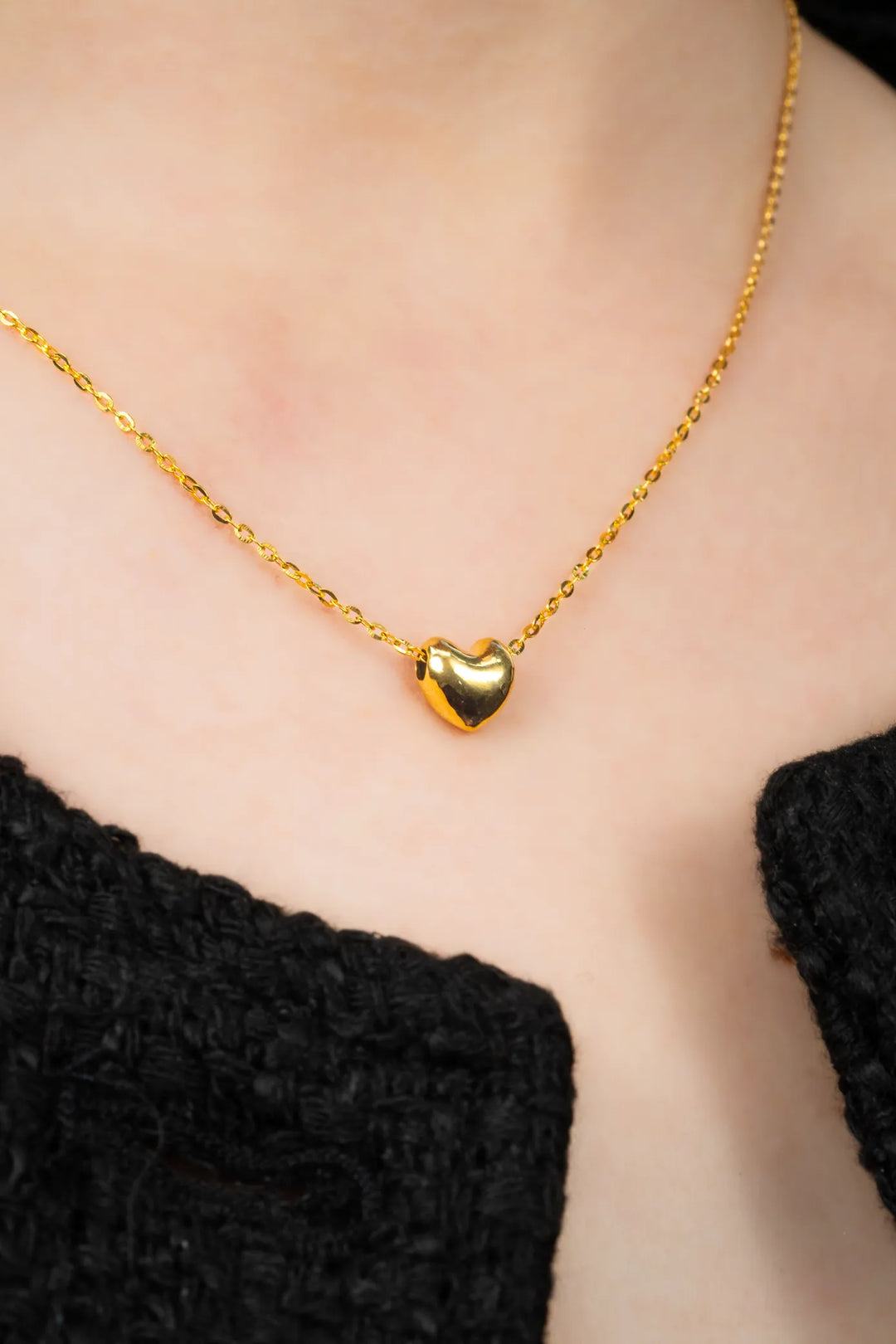 Dây Chuyền Liền Mặt Trái Tim Trơn Vàng 16K Bảo Tín K&K