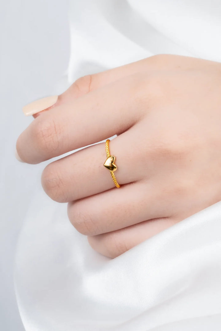 Nhẫn Trái Tim Trơn Vàng 16K Bảo Tín K&K