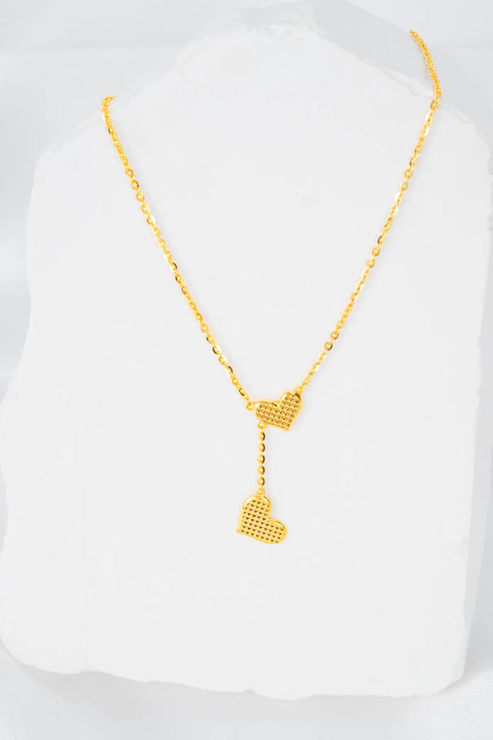 Dây Chuyền Liền Mặt Hai Trái Tim Vàng 16K Bảo Tín K&K