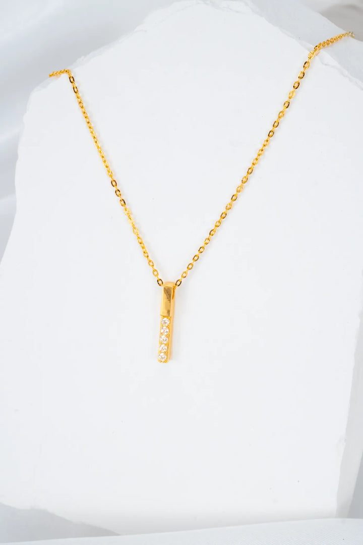 Dây Chuyền Liền Mặt Thanh Dọc Vàng 16K đính đá CZ Bảo Tín K&K