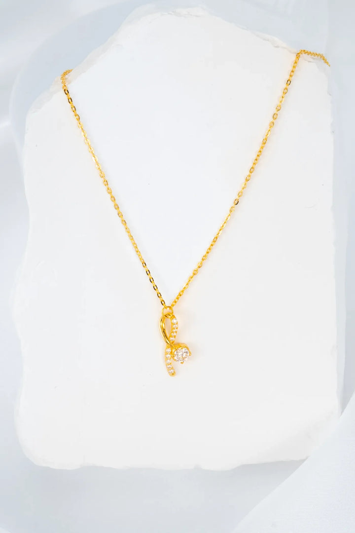 Dây Chuyền Liền Mặt Kiểu Lượn Sóng Vàng 16K đính đá CZ Bảo Tín K&K