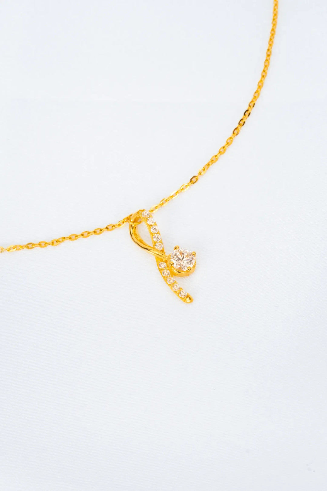 Dây Chuyền Liền Mặt Kiểu Lượn Sóng Vàng 16K đính đá CZ Bảo Tín K&K