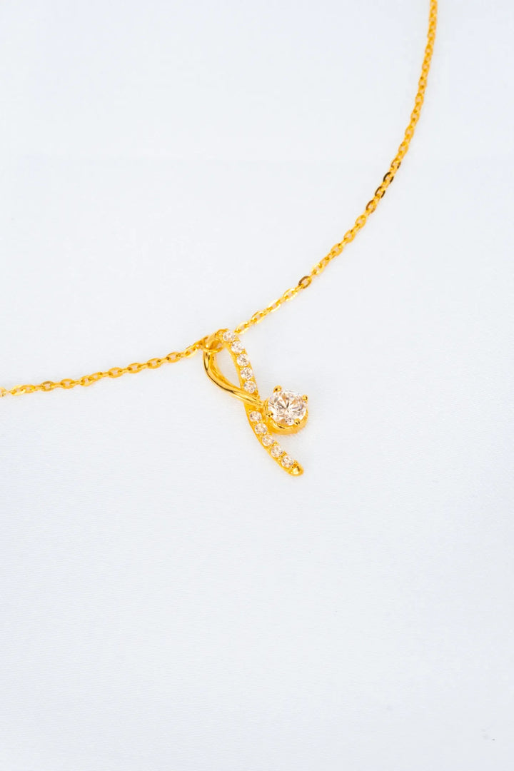 Dây Chuyền Liền Mặt Kiểu Lượn Sóng Vàng 16K đính đá CZ Bảo Tín K&K