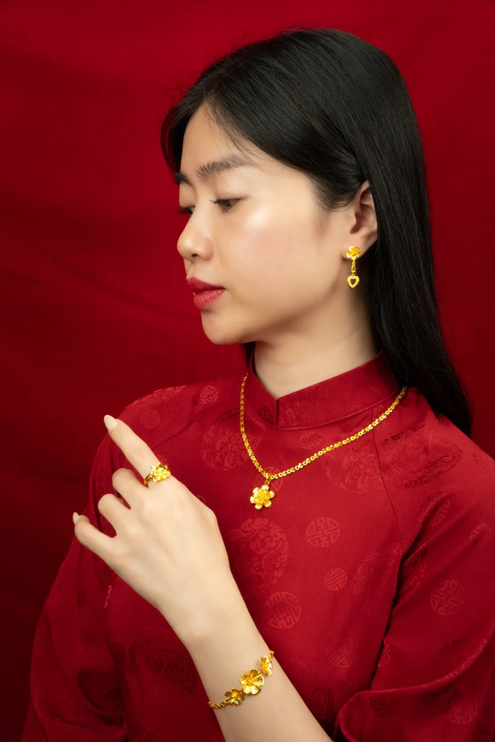 Lắc Tay Bông Hoa 5 Cánh Vàng 23K Bảo Tín K&K