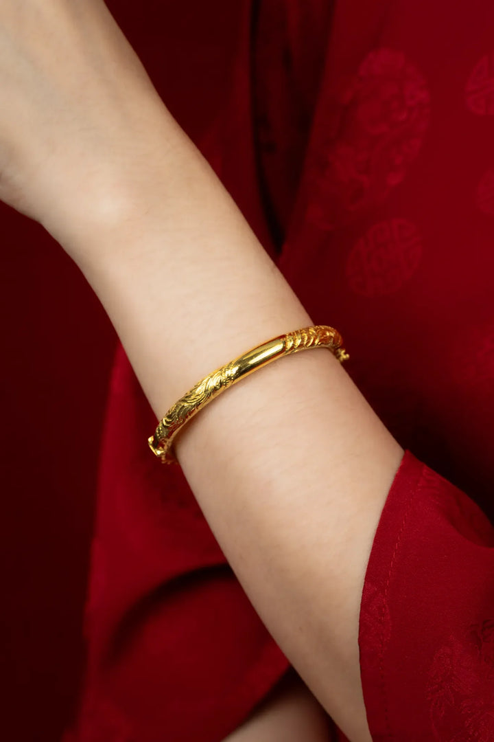 Vòng Tay Chạm Khắc Rồng Vàng 23K Bảo Tín K&K