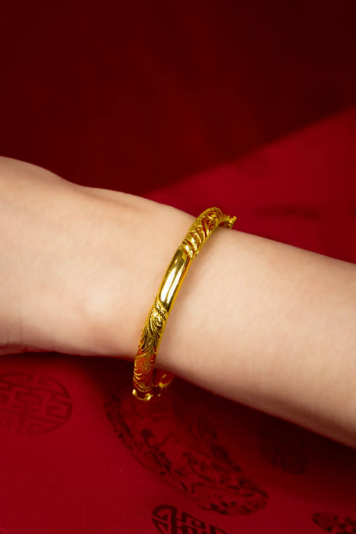 Vòng Tay Chạm Khắc Rồng Vàng 23K Bảo Tín K&K