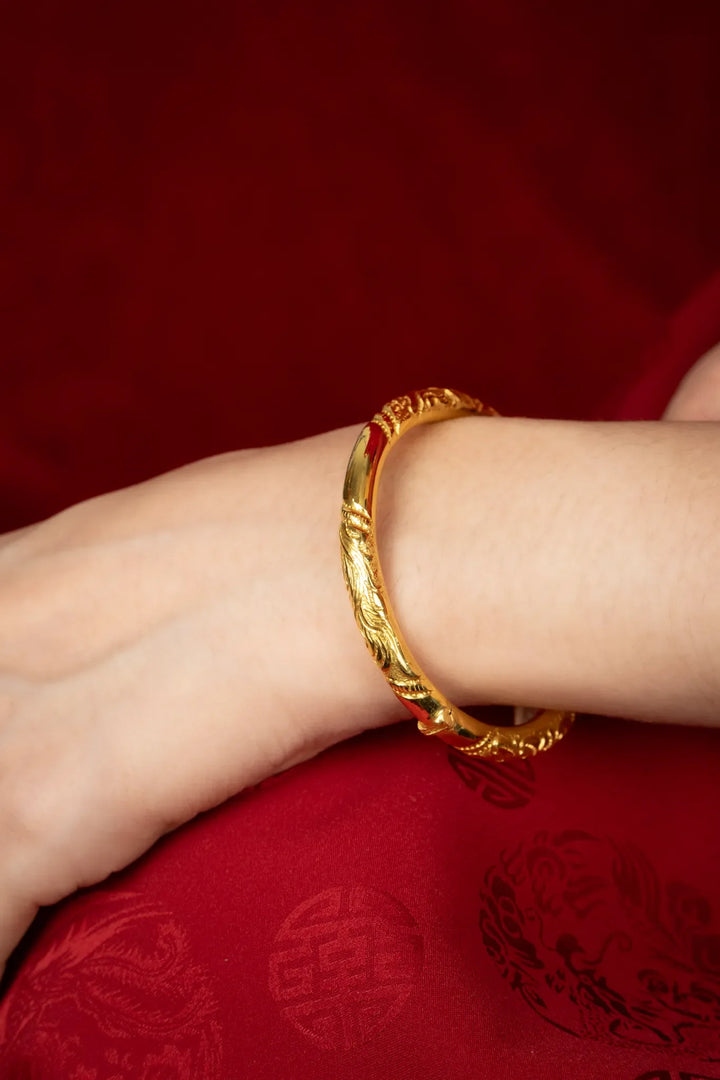 Vòng Tay Chạm Khắc Rồng Vàng 23K Bảo Tín K&K